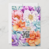 Invitation Mariage floral Pastel Purple, Orange et Mint (Dos)