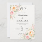 Invitation Mariage Floral Pastel Romantique (Devant)