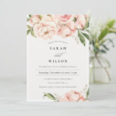 Invitation Mariage floral Pastel Soft Blush Peach Peony (Debout devant)