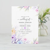 Invitation Mariage floral Pastel Watercolor (Debout devant)