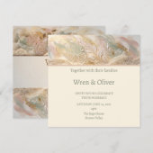 Invitation Mariage Floral Pêche (Devant / Derrière)