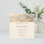Invitation Mariage Floral Pêche (Debout devant)