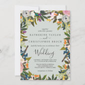 Invitation Mariage floral peint (Devant)