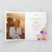 Invitation Mariage floral peint à la main Photo tout en un (Intérieur)