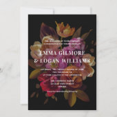 Invitation Mariage floral peint moderne foncé et moody (Devant)