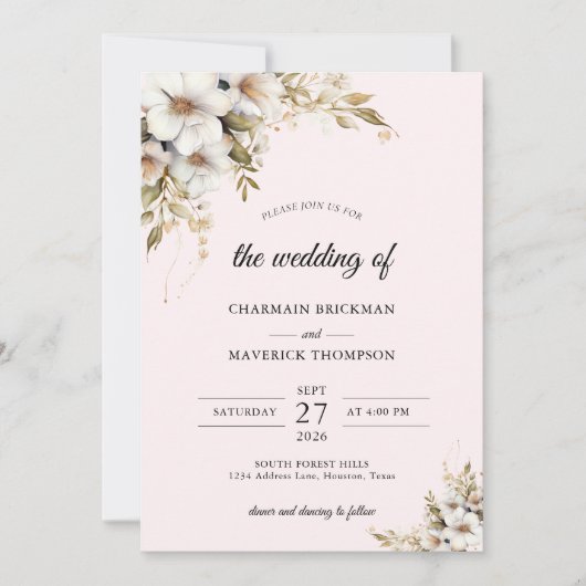 Invitation Mariage Floral Ping (Devant)