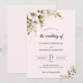 Invitation Mariage Floral Ping (Devant / Derrière)