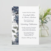 Invitation Mariage floral Poinsettia | bleu marine (Debout devant)