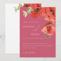 Mariage Floral Poppy Rouge Rose Magenta