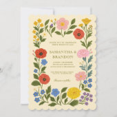 Invitation Mariage Floral Populaire Coloré  (Devant)