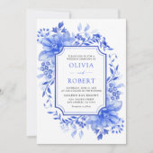 Invitation Mariage Floral Porcelain Floral (Devant)