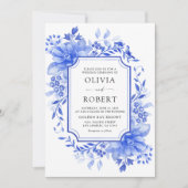Invitation Mariage Floral Porcelain Floral (Devant)