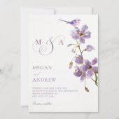 Invitation Mariage floral pourpre (Devant)