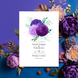 Invitation Mariage floral pourpre