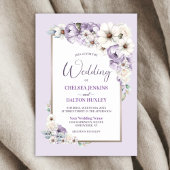 Invitation Mariage floral pourpre