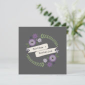 Invitation Mariage floral pourpre de guirlande des parents de (Debout devant)