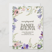 Invitation Mariage floral pourpre et crème (Devant)