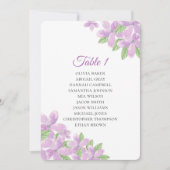 Invitation Mariage floral pourpre. Plans de table de fleurs d (Devant)