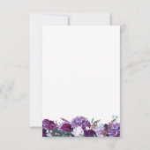 Invitation Mariage floral pourpre RSVP (Dos)