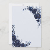 Invitation Mariage Floral Poussiéreux Bleu Rustique (Dos)