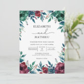 Invitation Mariage floral profond (Debout devant)