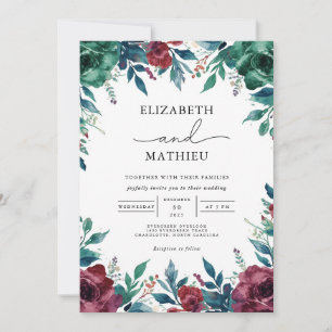 Invitation Mariage floral profond