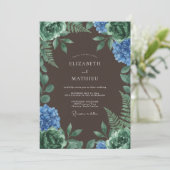 Invitation Mariage Floral Profond en Forêt Verte (Debout devant)