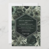 Invitation Mariage Floral Profond et Sombre (Devant)