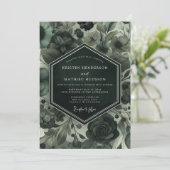 Invitation Mariage Floral Profond et Sombre (Debout devant)