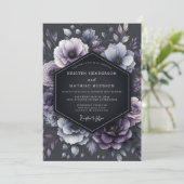 Invitation Mariage Floral Profondement Prune et Maussade (Debout devant)