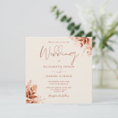 Invitation Mariage Floral QR Code Automnal Rustique (Debout devant)
