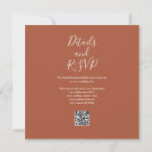 Invitation Mariage Floral QR Code Automnal Rustique (Dos)