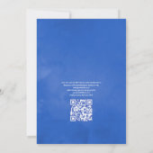Invitation Mariage Floral QR Code Bleu Royal et Argent Rustiq (Dos)