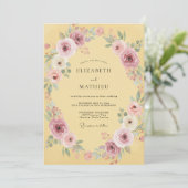 Invitation Mariage Floral Radiant Jaune (Debout devant)