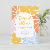 Invitation Mariage floral rétro (Debout devant)