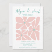 Invitation Mariage floral rétro brillant (Devant)