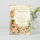 Invitation mariage floral romantique (Debout devant)