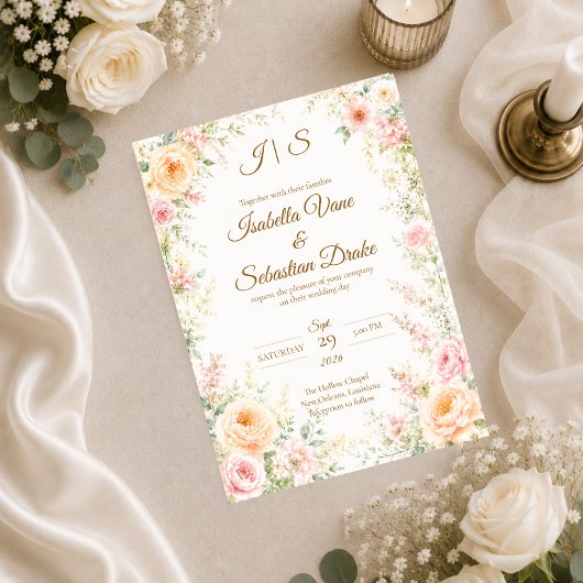 Invitation Mariage Floral Romantique