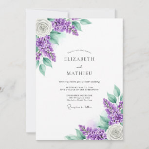 Invitation Mariage Floral Romantique à la Lavande