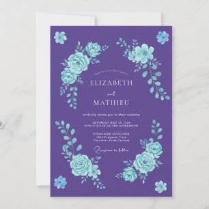 Invitation Mariage Floral Romantique Améthyste
