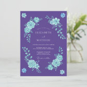 Invitation Mariage Floral Romantique Améthyste (Debout devant)