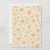 Invitation Mariage floral romantique avec Roses de pêche douc (Dos)
