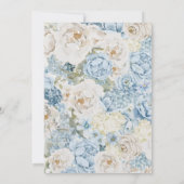 Invitation Mariage floral romantique bleu Dusty (Dos)