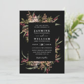 Invitation Mariage Floral Romantique Bohème avec Code QR (Debout devant)
