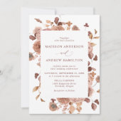 Invitation Mariage floral romantique d'automne (Devant)