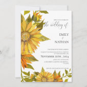 Invitation Mariage floral romantique de tournesol jaune (Devant)