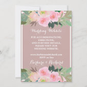 Invitation Mariage floral romantique Dusty Rose (Dos)