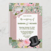 Invitation Mariage floral romantique Dusty Rose (Devant / Derrière)