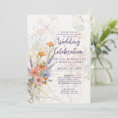 Invitation Mariage floral romantique florissant (Debout devant)