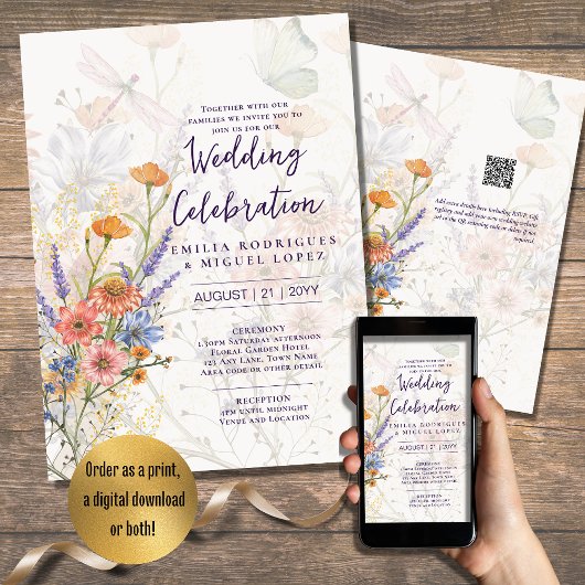 Invitation Mariage floral romantique florissant